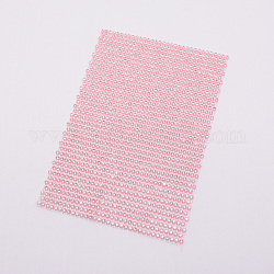Plastic Elasticity Rhinestone Net, DIY Accessories, Festival Decoration Accessories, Pink, 183x122x2.5mm