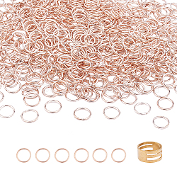 Hierro anillos del salto abierto, con herramienta auxiliar de latón, oro rosa, 18 calibre, 10x1.0mm, diámetro interior: 8 mm, aproximamente 750 unidades / caja
