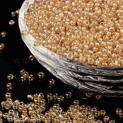 Glass Seed Beads, Trans. Colours Lustered, Round, Goldenrod, 2mm, Hole: 1mm, 3333pcs/50g, 50g/bag, 18bags/2pounds