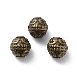 Perles en alliage de style tibétain, sans cadmium et sans plomb, baril, bronze antique, 7.5x8mm, Trou: 1.6mm