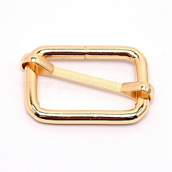 Fer boucles, rectangle, or clair, 29x46x4.5mm