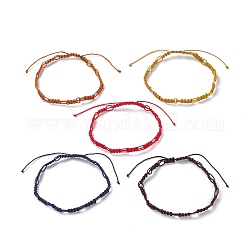 Плетеный ножной браслет из нейлоновой нити, браслет Lucky с регулируемым шнурком для женщин, разноцветные, внутренний диаметр: 2-3/8~3-7/8 дюйм (6.1~9.9 см)