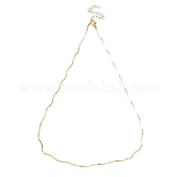 Ionenplattierung (IP) 304 Halskette mit gebogenen Gliedern aus Edelstahl, golden, 17.40 Zoll (44.2 cm)