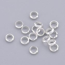 Brass Spacer Beads, Rondelle, Silver Color Plated, 3.5x1mm