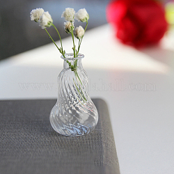 透明ミニチュアガラス花瓶ボトル  マイクロランドスケープガーデンドールハウスアクセサリー  写真撮影の小道具の装飾  透明  22x37mm