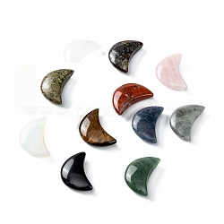 Perles en pierre précieuse naturelles & synthétiques, pas de trous / non percés, pour création de fil enroulé pendentif , lune, 34~35x22x7~10mm