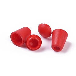 Estremità del cavo del tappo a campana staccabili in plastica, con tappo di chiusura del coperchio, per accessori con coulisse zaino, rosso, 18x12mm, Foro: 4.5 mm
