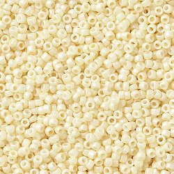 TOHO Round Seed Beads, Japanese Seed Beads, (762) Opaque Pastel Frost Egg Shell, 15/0, 1.5mm, Hole: 0.7mm, about 15000pcs/50g