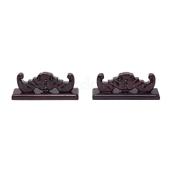 Portaspazzole per calligrafia cinese in legno catalpa nero, supporto per portapenne in legno per pennelli da scrittura, marrone noce di cocco, 125x45x10~32mm