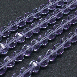 Imitazione tondo sfaccettato cristallo austriaco fili di perle, grado aaa, lilla, 8mm, Foro: 0.9~1 mm, circa 50pcs/filo, 15.7 pollice