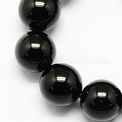 Obsidienne naturelle perles brins, ronde, 14mm, Trou: 1mm, Environ 28 pcs/chapelet, 15.3 pouce