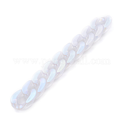 Mailles chaînes en acrylique à la main, chaîne torsadée, fantôme blanc, lien: 30x21x6 mm, environ 39.37 pouce (1 m)/fil