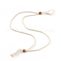 Créations, avec cordon de cire et perles de bois, blanc antique, 28-3/8 pouce (72~80 cm)