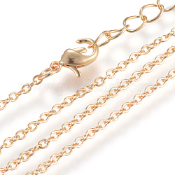 Fabricación de collar de cadenas de cable de hierro, con broches de langosta, soldada, dorado, 17.7 pulgada (45 cm)