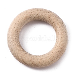 Anelli di collegamento in legno di faggio, anello di legno macramè, anelli di dentizione, anello rotondo, Burlywood, 50.5x10mm, diametro interno: 30.5mm