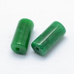 Perles naturelles en jade du Myanmar/jade birmane, teinte, colonne, 11~12x6mm, Trou: 1mm