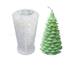 3d árbol de navidad diy vela moldes de silicona, para hacer velas perfumadas de árbol de navidad, blanco, 9x15.2 cm, diámetro interior: 8.2x14 cm