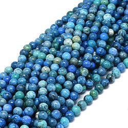 Chapelets de perles en chrysocolle naturelle, ronde, 8~8.5mm, Trou: 1mm, Environ 46~49 pcs/chapelet, 15.55 pouce (39.5 cm)