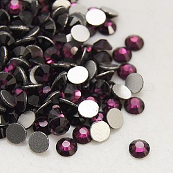 Glass Flat Back Rhinestone, Grade A, Back Plated, Faceted, Half Round, Amethyst, 4.6~4.8mm, about 1440pcs/bag