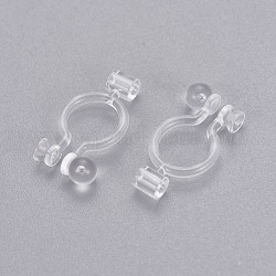 Accessoires de boucle d'oreille à clipser en résine, clair, 14x7x3mm, Trou: 0.8mm