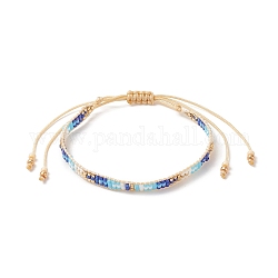 Bracelets de perles tressées de mauvais œil de graines japonaises faites à la main, bracelet réglable pour femme, papayawhip, diamètre intérieur: 1-5/8~4-3/8 pouce (4.1~11 cm)