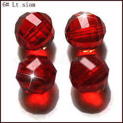 Имитация австрийских кристаллов, класс AAA, граненые, круглые, красные, 10 мм, отверстие : 0.9~1 мм