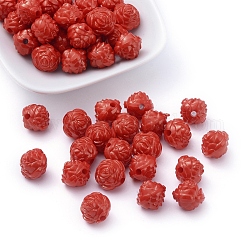 Opake Legierung Perlen, Blume, rot, 13x13x13 mm, Bohrung: 2 mm, ca. 520 Stk. / 500 g