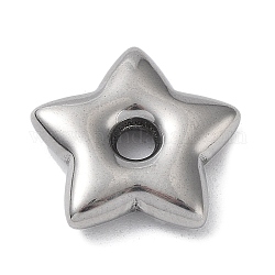 304 Edelstahl-Abstandhalter-Perlen, Stern, Edelstahl Farbe, 18.5x19.5x4.5 mm, Bohrung: 3.5 mm