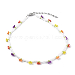 Collane di perline di perline di vetro creative, con 304 in acciaio inox fermagli aragosta artiglio, ciliegia, colorato, 13.77 pollice (35 cm)