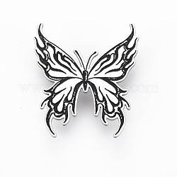 Broche de mariposa, 201 pin de solapa de insecto de acero inoxidable para ropa de mochila,  sin plomo níquel, color acero inoxidable, 44x39x7mm, pin: 0.7 mm