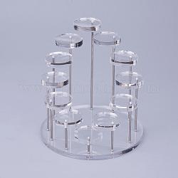 アクリルオリジナルガラスリング指輪ディスプレイスタンド  フラットラウンド  透明  14.4x15.3cm