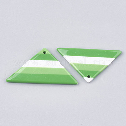 Harzanhänger, Dreieck, lime green, 24~26x45~49x3~4 mm, Bohrung: 2 mm