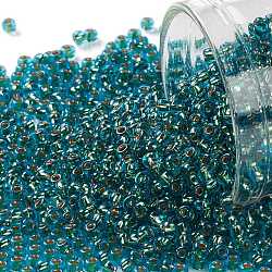 Toho perline rotonde, perline giapponesi, (756) acquamarina rivestita in oro 24k, 11/0, 2.2mm, Foro: 0.8 mm, circa 5555pcs/50g