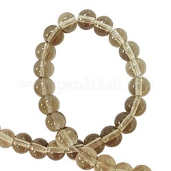 6mm Round Glass Spacer Beads Strands, Dark Khaki, 6mm, Hole: 1mm, about 50pcs/strand, 13 inch