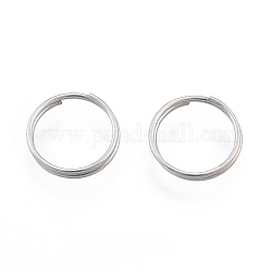 304 anelli portachiavi in ​​acciaio inox, anelli di salto a doppio anello, colore acciaio inossidabile, 8x1.5mm, diametro interno: 6.5mm, singolo filo: 0.7mm