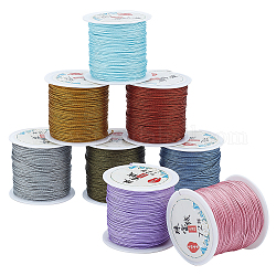 PH PandaHall 392 Yards 0.8mm Nylon String Cord 8 Colors Bracelet String Chinese Knotting Cord Macrame Nylon Thread for Kumihimo Braided Bracelets Necklaces Jewelry Making Wind Chime Parts