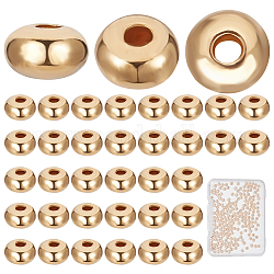 CREATCABIN 250Pcs Brass Beads, Long-Lasting Plated, Rondelle, Real 18K Gold Plated, 3x2mm, Hole: 0.9mm