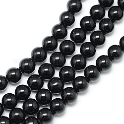 Синтетические черные камни, круглые, 10~11 мм, отверстие : 1 мм, около 37~40 шт / нитка, 14.9~15.1 дюйм (38~38.5 см)