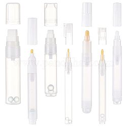 Marcador de pintura de plástico vacío, bolígrafos de pintura recargables en blanco, blanco, 135~156x15~28mm, 7 PC / sistema