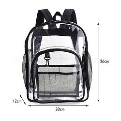 Прозрачные рюкзаки из ПВХ и нейлона, для женщин девушек, чёрные, 36x28x12 см