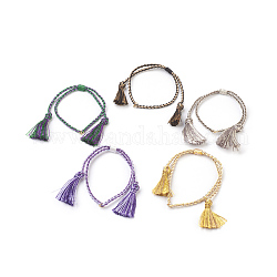 Плетеные браслеты нейлоновый шнур, кисточка, разноцветные, 9-7/8 дюйм (25 см), 2 мм