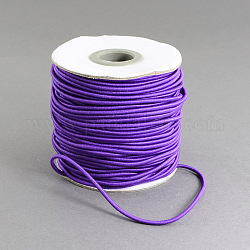 Round Elastic Cord, with Nylon Outside and Rubber Inside, Indigo, 2mm, about 43.74 yards(40m)/roll