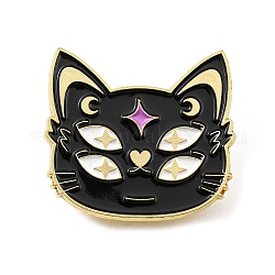 Magic Cat Enamel Pin, Alloy Brooch for Backpack Clothes, Cat Shape, 27x30.5x1.5mm