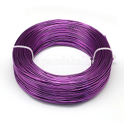 Fil d'aluminium rond, fil d'artisanat flexible, pour la fabrication artisanale de poupée de bijoux de perles, violet foncé, 22 jauge, 0.6mm, 280m/250g (918.6 pieds/250g)