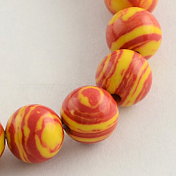Round Dyed Gemstone Beads Strands, Gold, 8mm, Hole: 1mm, about 50pcs/strand, 14.9 inch