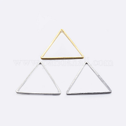 Brass Linking Rings, Plated, Triangle, Mixed Color, 17.5x20x0.8mm, Inner Diameter: 15.5x17.5mm