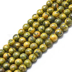 Brins de perles de réalgar naturel, ronde, 6~7mm, Trou: 0.6mm, Environ 62~64 pcs/chapelet, 14.96''~15.35'' (38~39 cm)