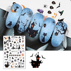 Самоклеющиеся наклейки для ногтей, для украшения ногтей, Хэллоуин тема, красочный, 152x83 мм
