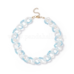 Collane di perline avvolgenti con anello intrecciato con opale e semi di vetro per donna, cielo azzurro, 14.06 pollice (35.7 cm)