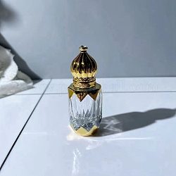 Bouteille à bille rechargeable vide en verre de style arabe, avec couvercle en plastique, contenants de parfum d'huile essentielle de voyage, aucun, 2.5x6.8 cm, capacité: 6 ml (0.20 oz liq.)